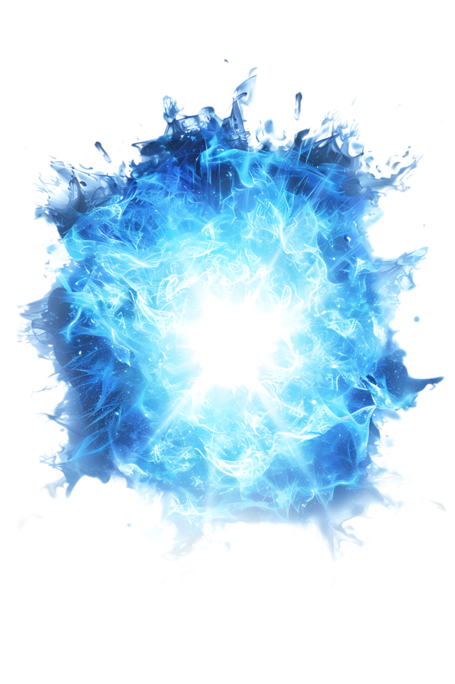 An image presenting a blue flare cut out isolated in high resolution png