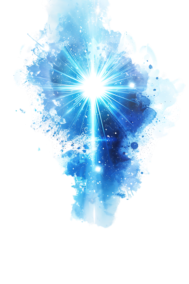 An image presenting a blue flare cut out isolated in high resolution png