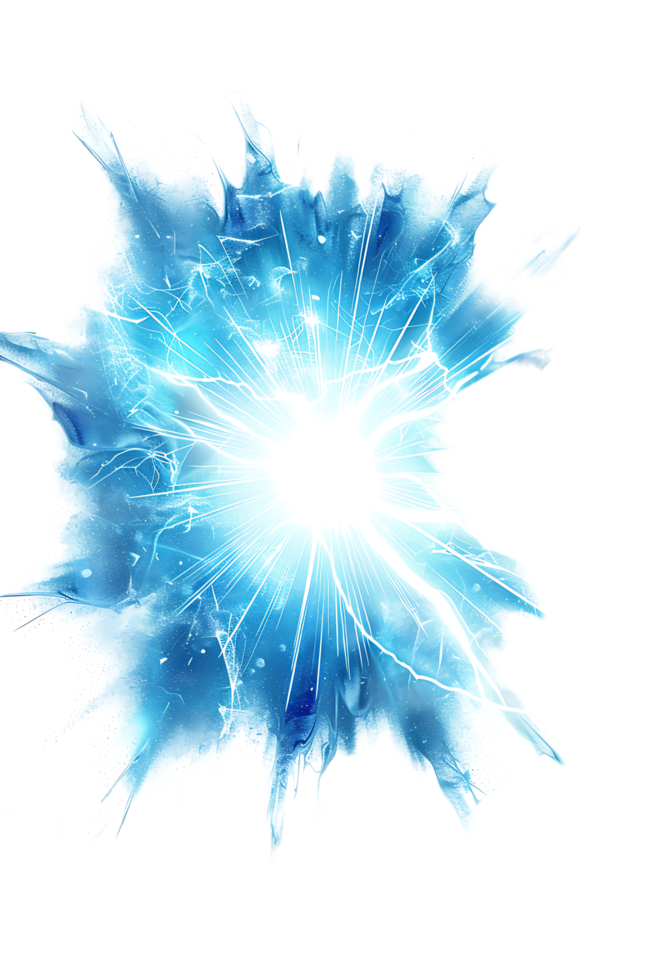An image presenting a blue flare cut out isolated in high resolution png