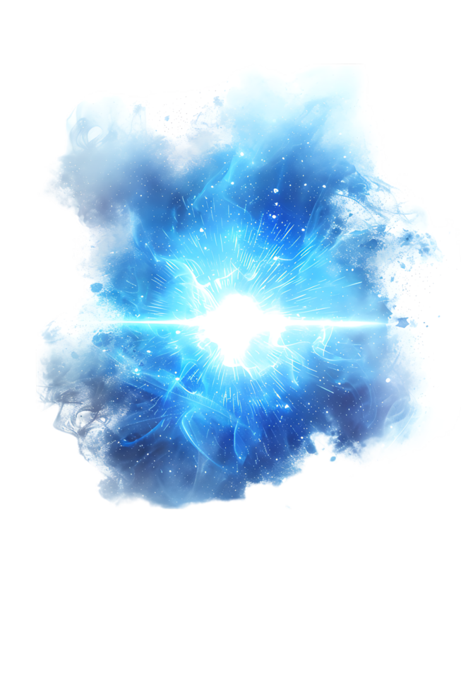 An image presenting a blue flare cut out isolated in high resolution png