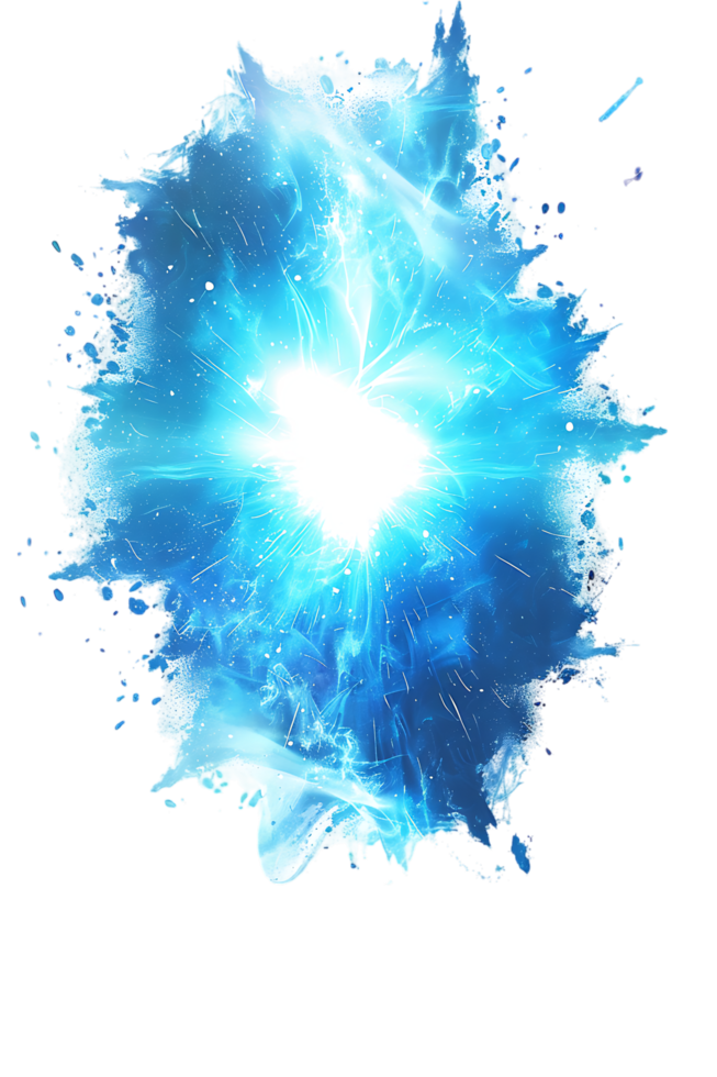 An image presenting a blue flare cut out isolated in high resolution png