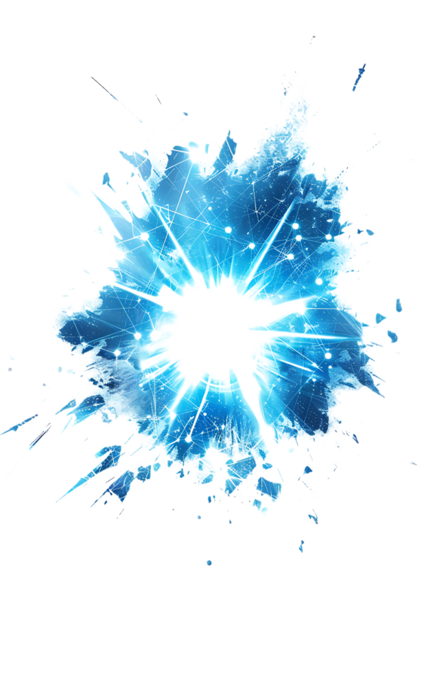 An image presenting a blue flare cut out isolated in high resolution png