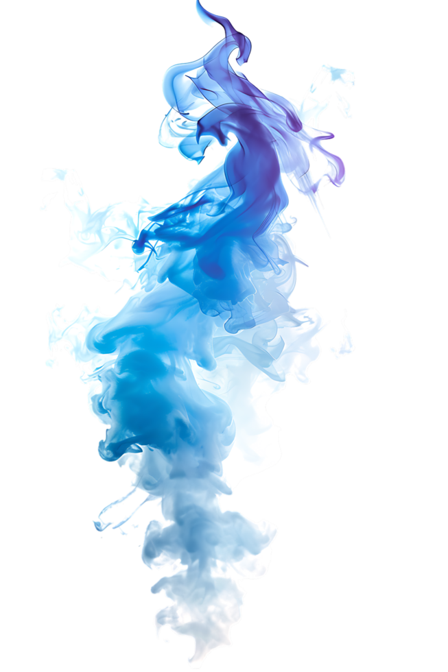 An image presenting a blue flare cut out isolated in high resolution png