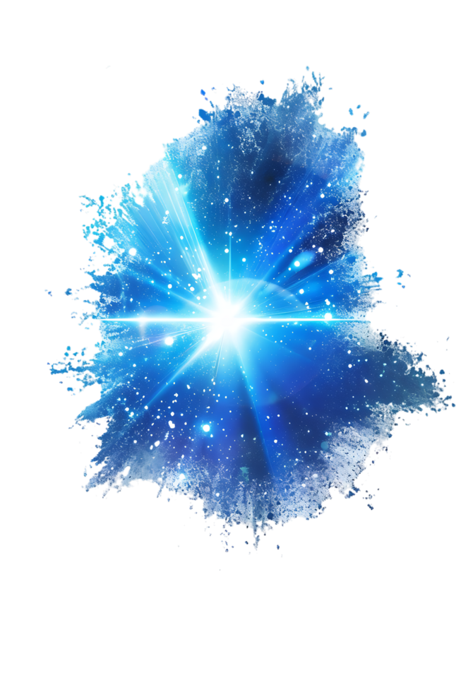 An image presenting a blue flare cut out isolated in high resolution png