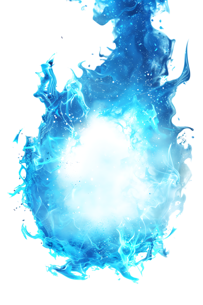 An image presenting a blue flare cut out isolated in high resolution png