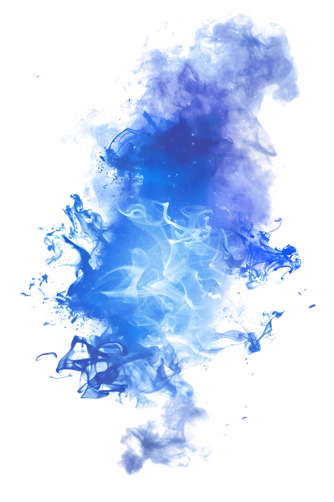 An image presenting a blue flare cut out isolated in high resolution png