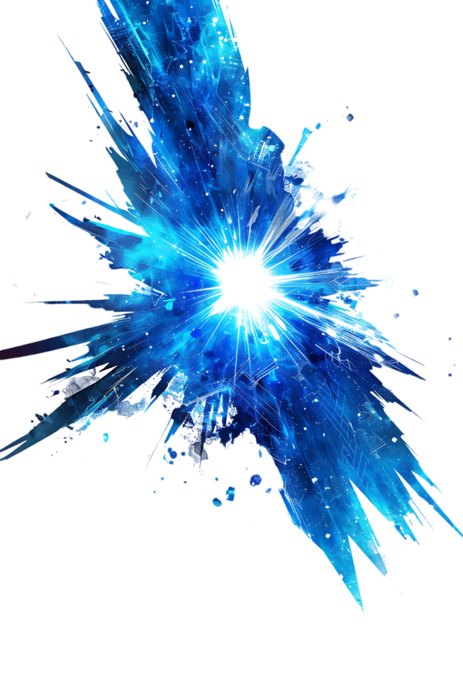 An image presenting a blue flare cut out isolated in high resolution png
