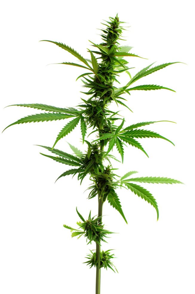 A solitary cannabis plant represents nature's complexity and cultural significance png