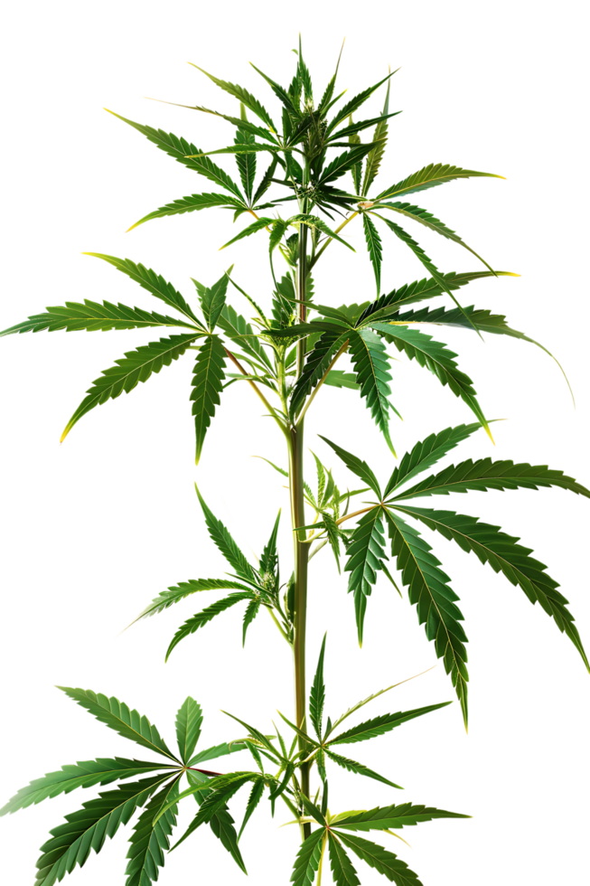 A solitary cannabis plant represents nature's complexity and cultural significance png