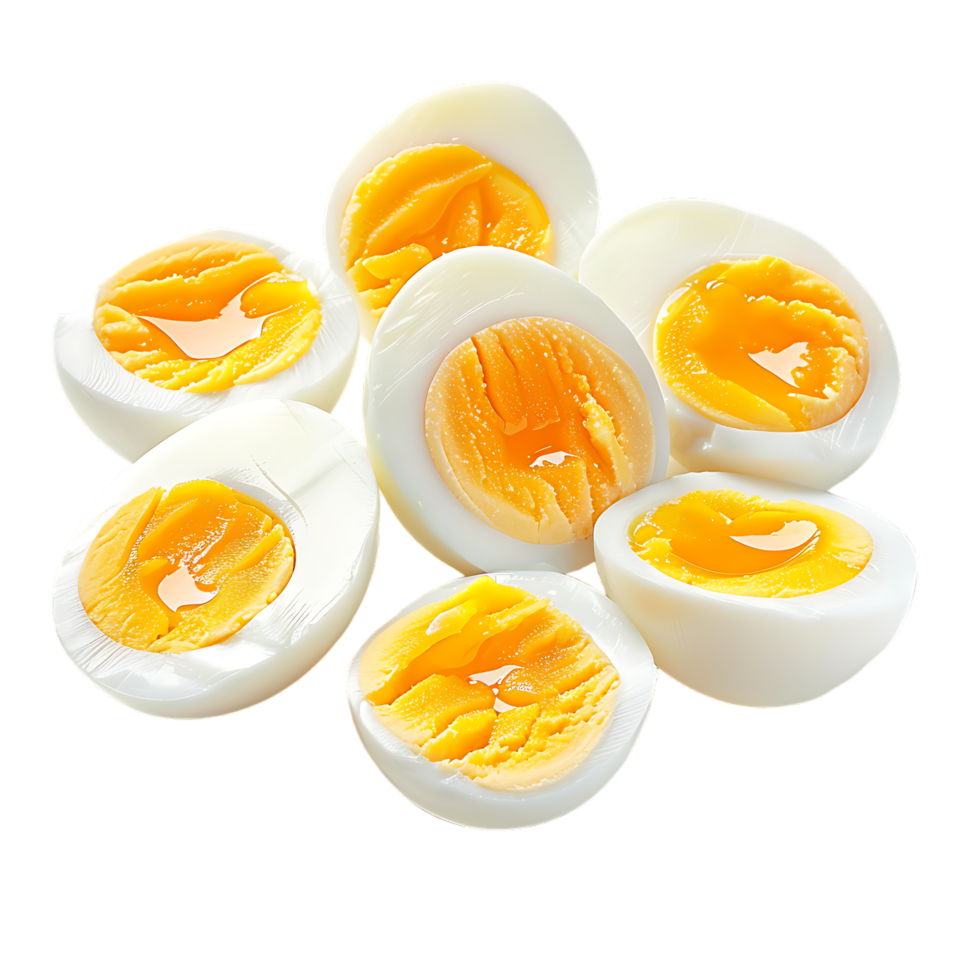 Soft boiled eggs isolated on a transparent background png
