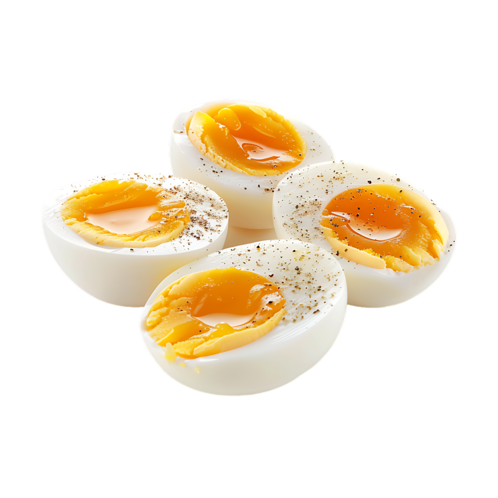 Soft boiled eggs isolated on a transparent background png