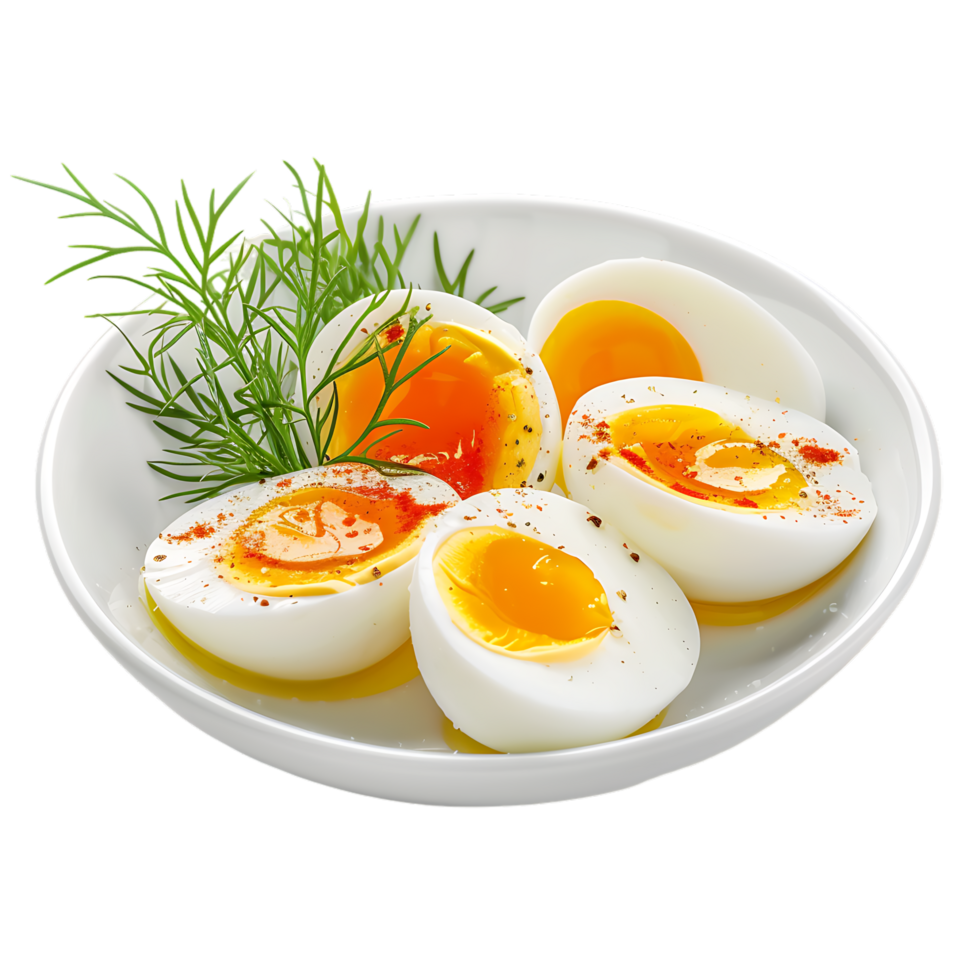 Soft boiled eggs isolated on a transparent background png