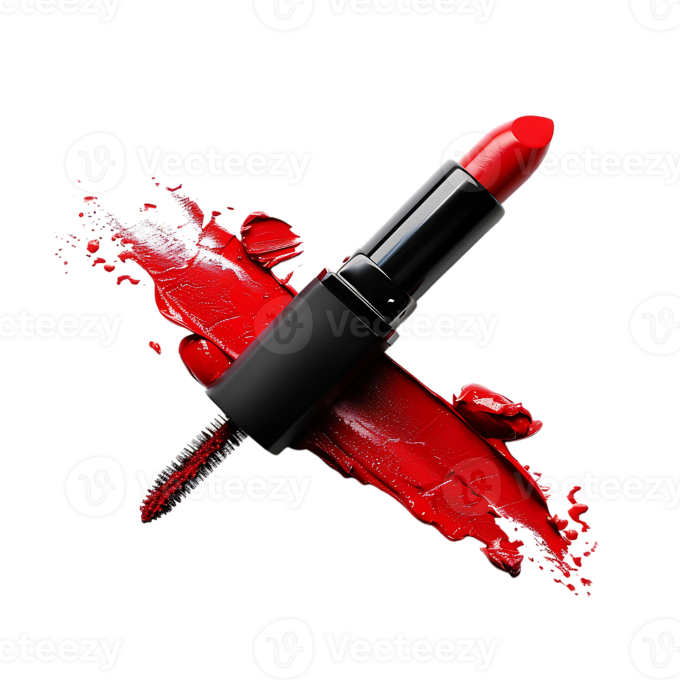 Red lipstick isolated against transparent background png