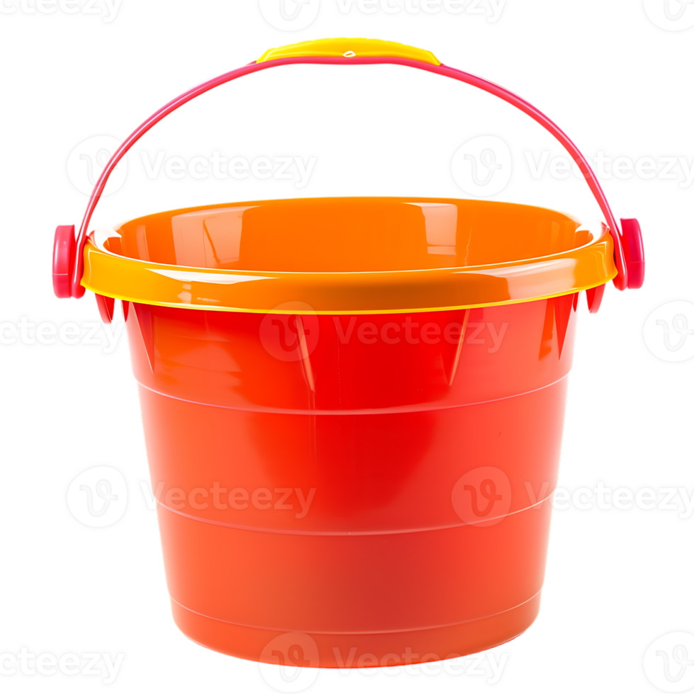 Plastic bucket isolated against transparent background png
