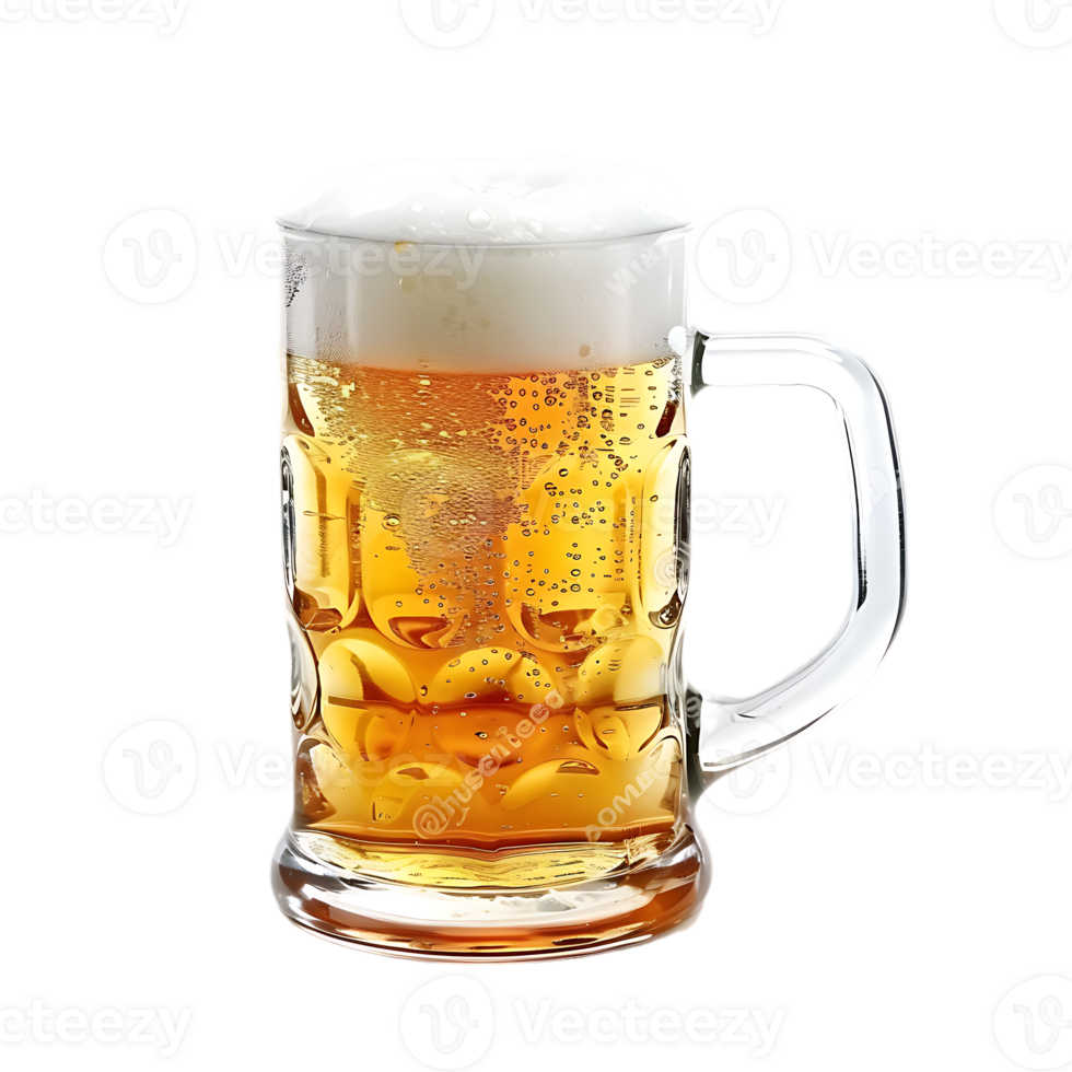 Isolated beer glass design against transparent background png