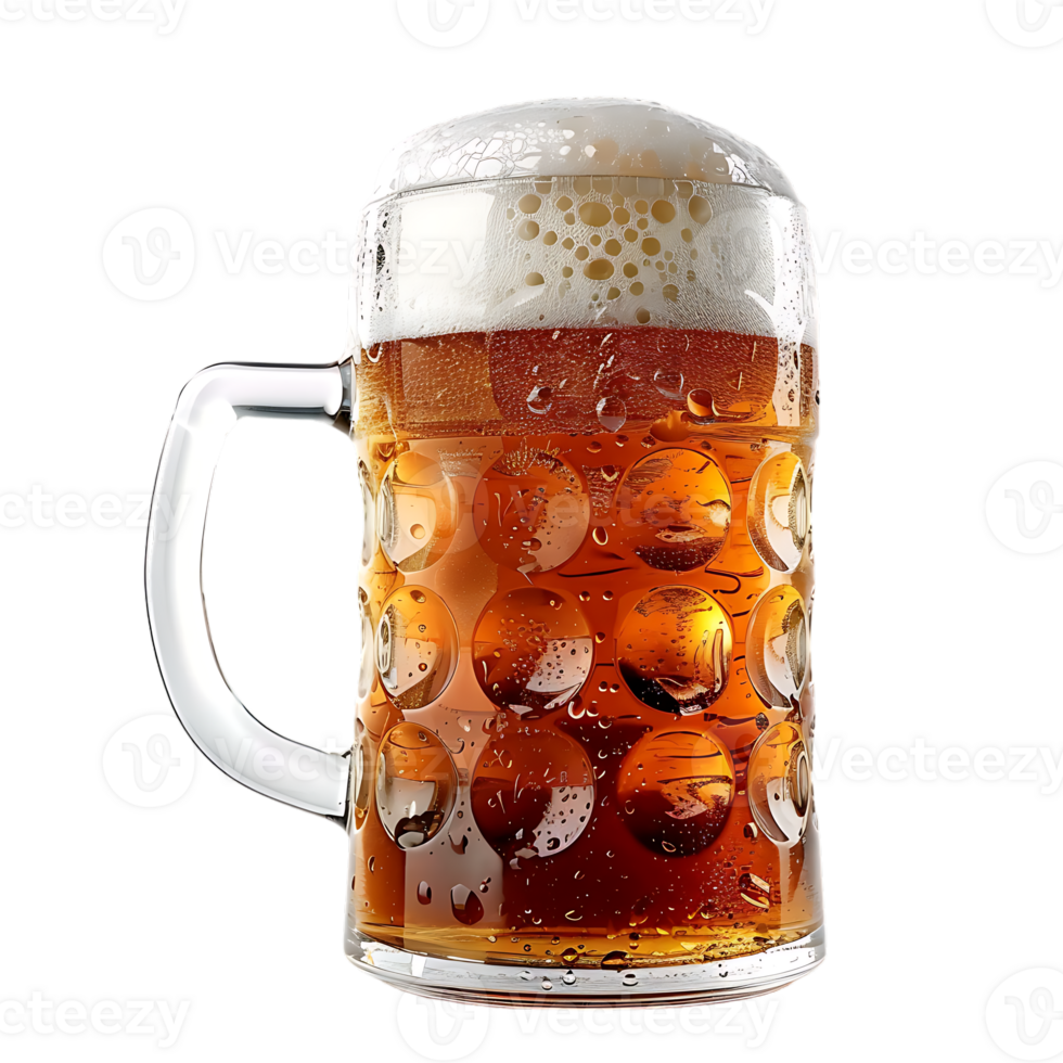 Isolated beer glass design against transparent background png