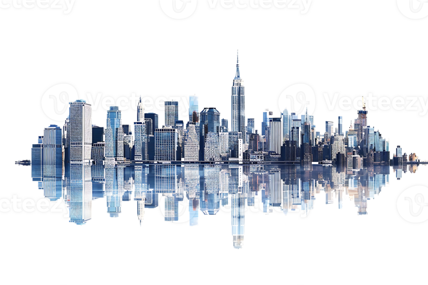 The skyline of a bustling city depicted in a striking 3D style emerges prominently png