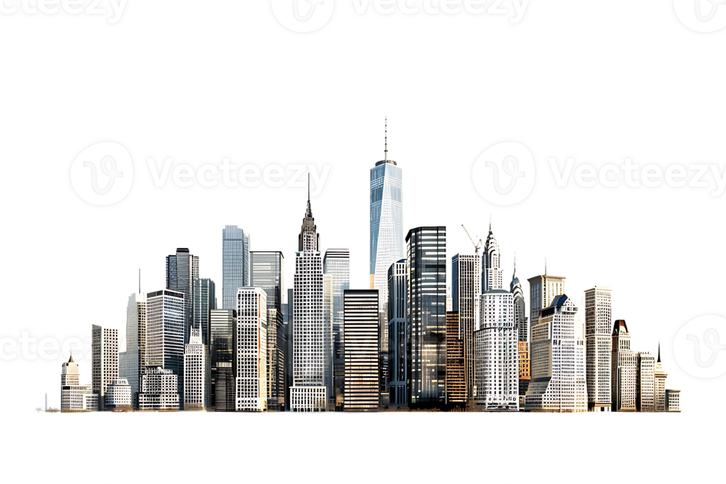 The skyline of a bustling city depicted in a striking 3D style emerges prominently png