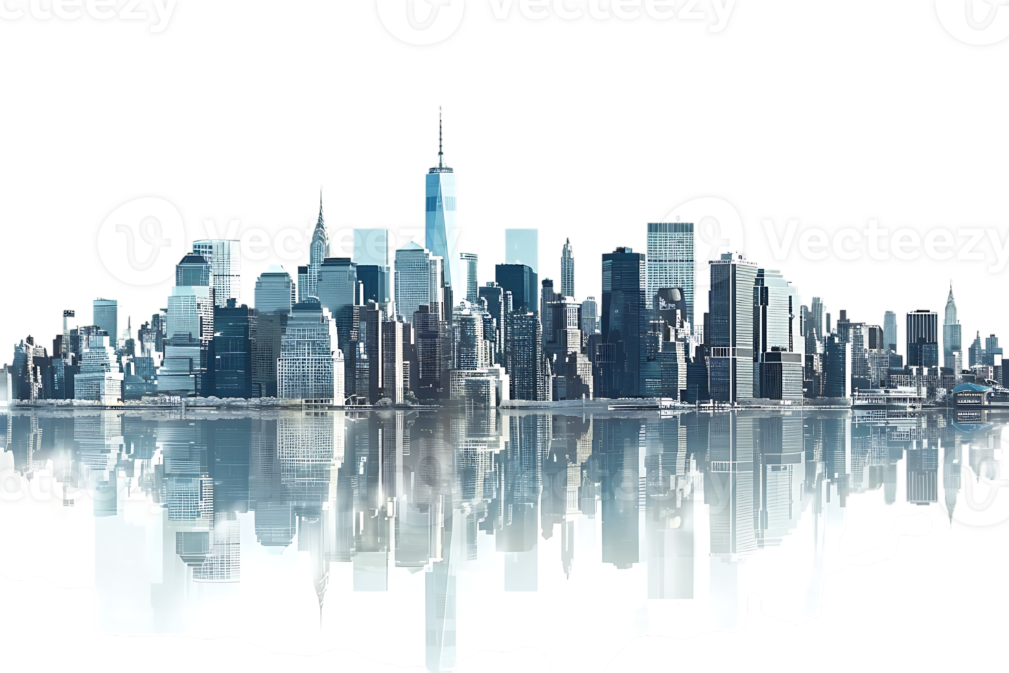 The skyline of a bustling city depicted in a striking 3D style emerges prominently png