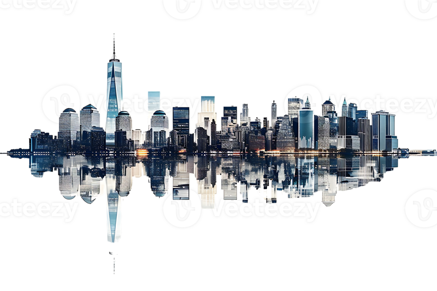 The skyline of a bustling city depicted in a striking 3D style emerges prominently png