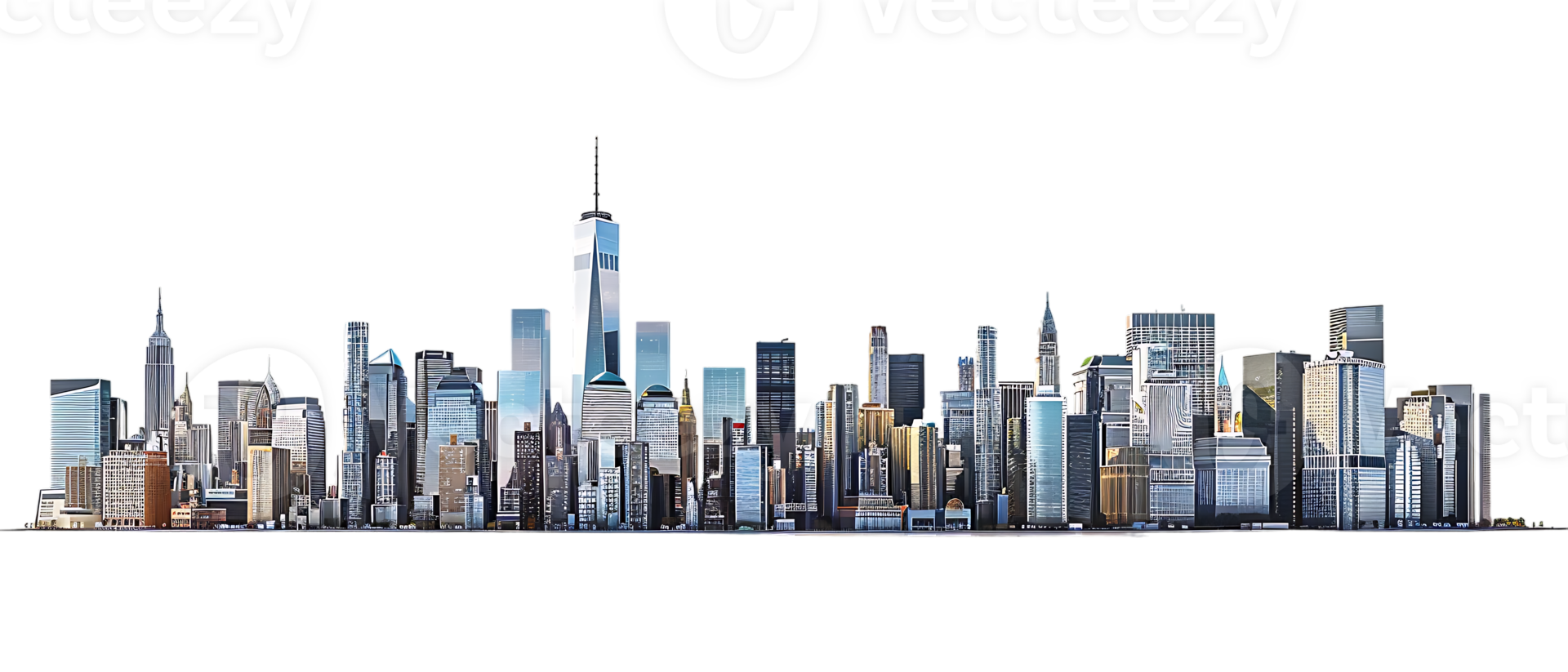 The skyline of a bustling city depicted in a striking 3D style emerges prominently png