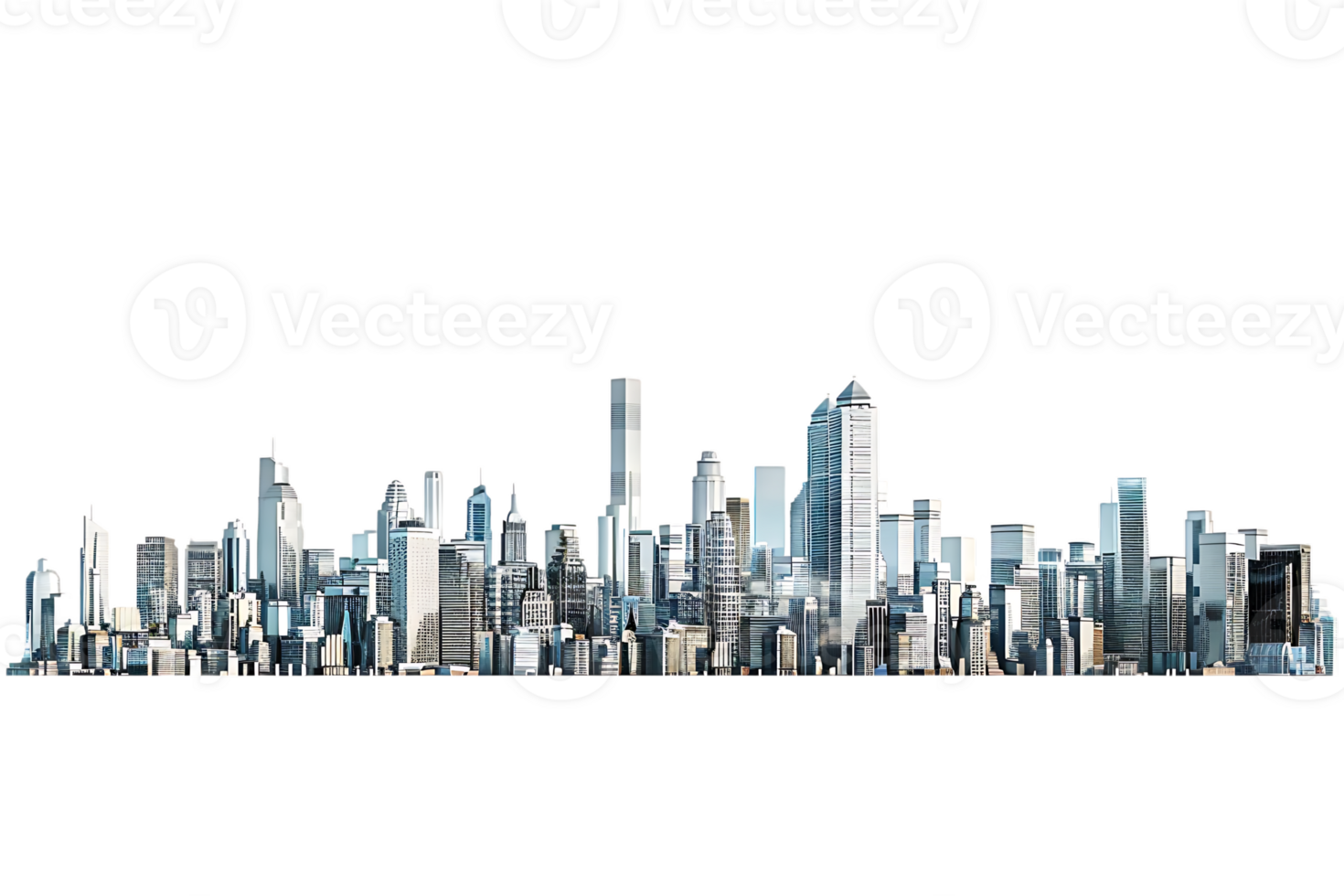 The skyline of a bustling city depicted in a striking 3D style emerges prominently png