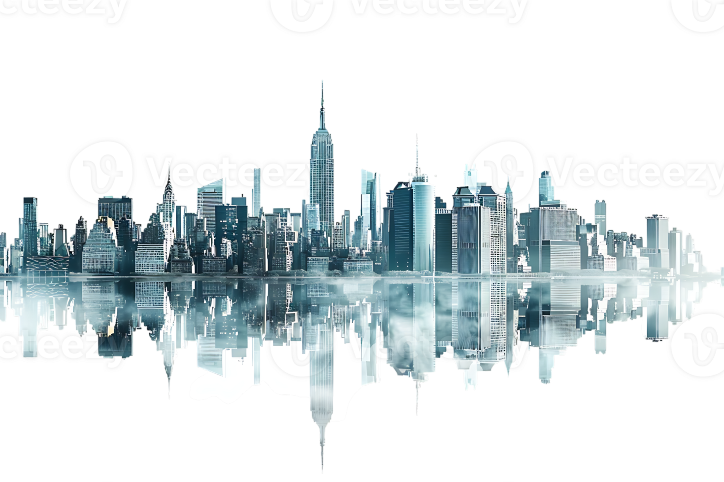 The skyline of a bustling city depicted in a striking 3D style emerges prominently png