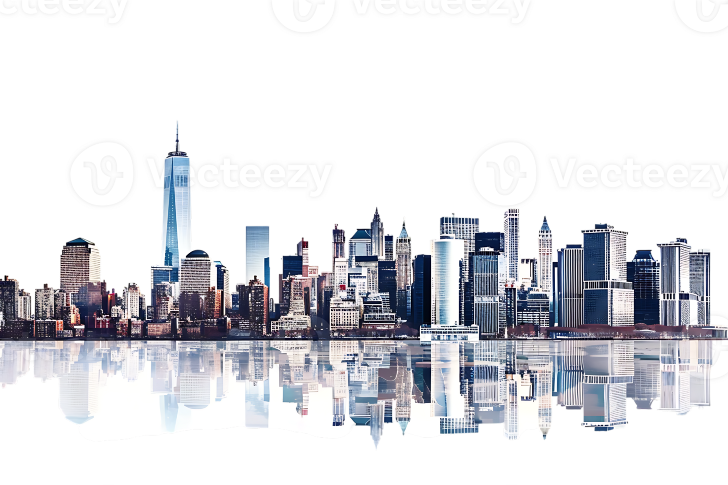 The skyline of a bustling city depicted in a striking 3D style emerges prominently png