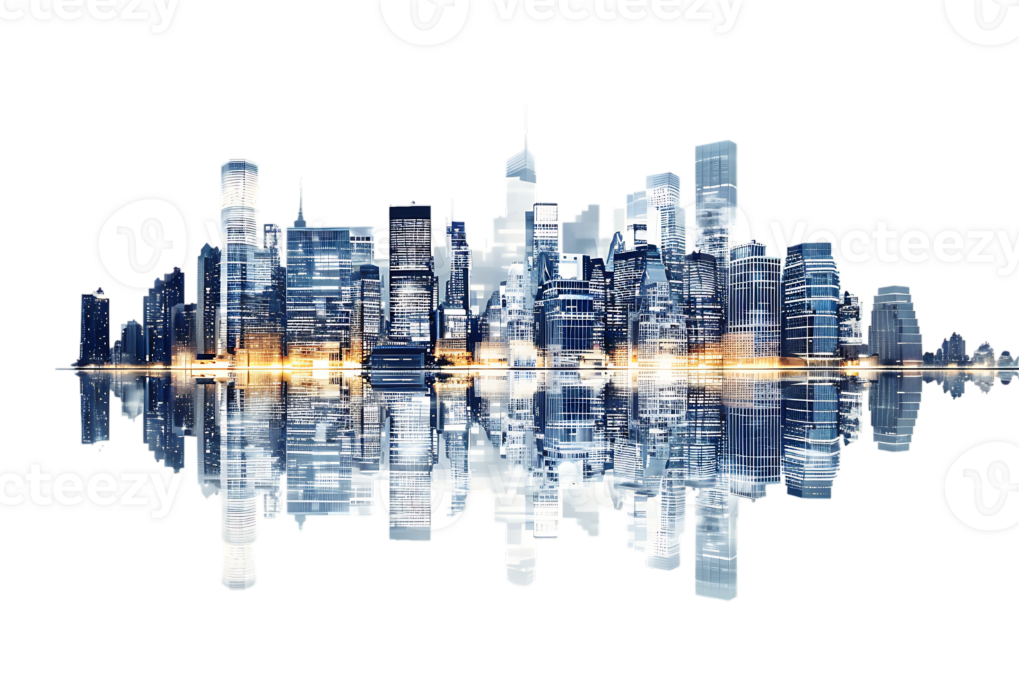 The skyline of a bustling city depicted in a striking 3D style emerges prominently png