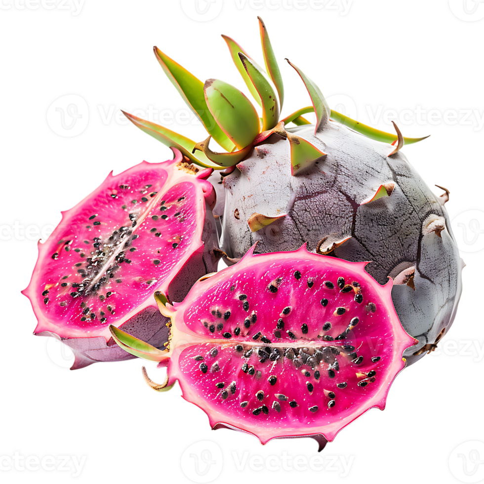 Ripe pitahaya fruit isolated on a transparent background png