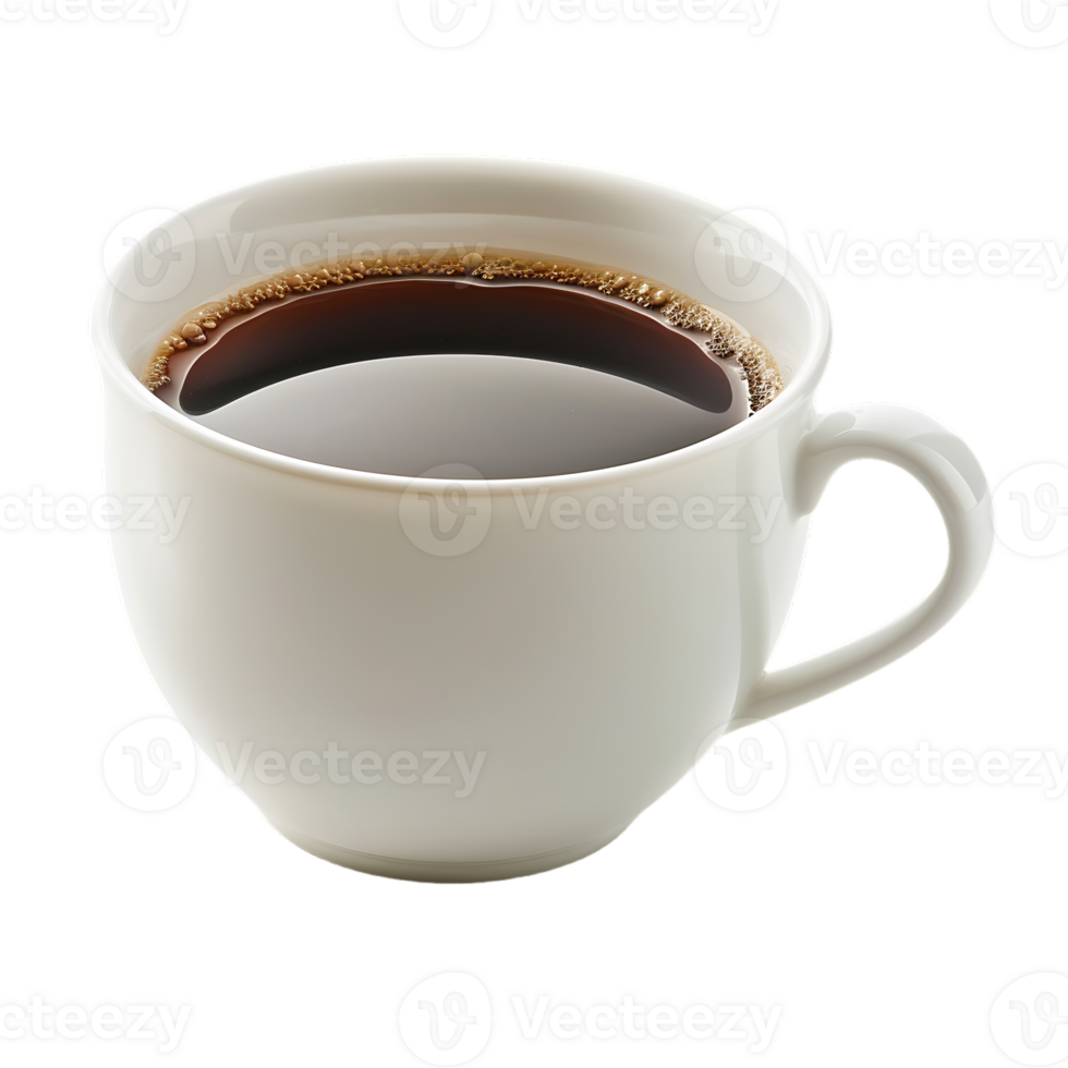 Weiß Tasse von schwarz Kaffee isoliert gegen transparent Hintergrund png