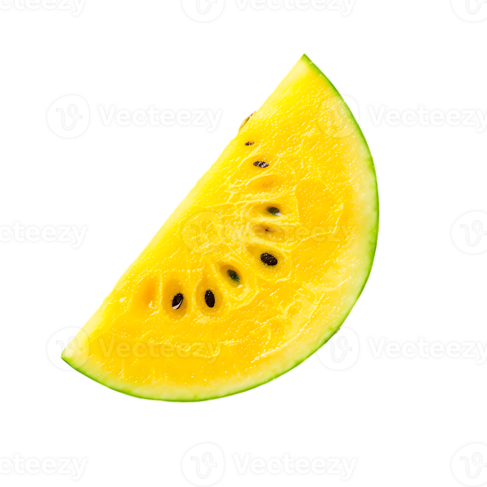 Yellow watermelon isolated against transparent background png