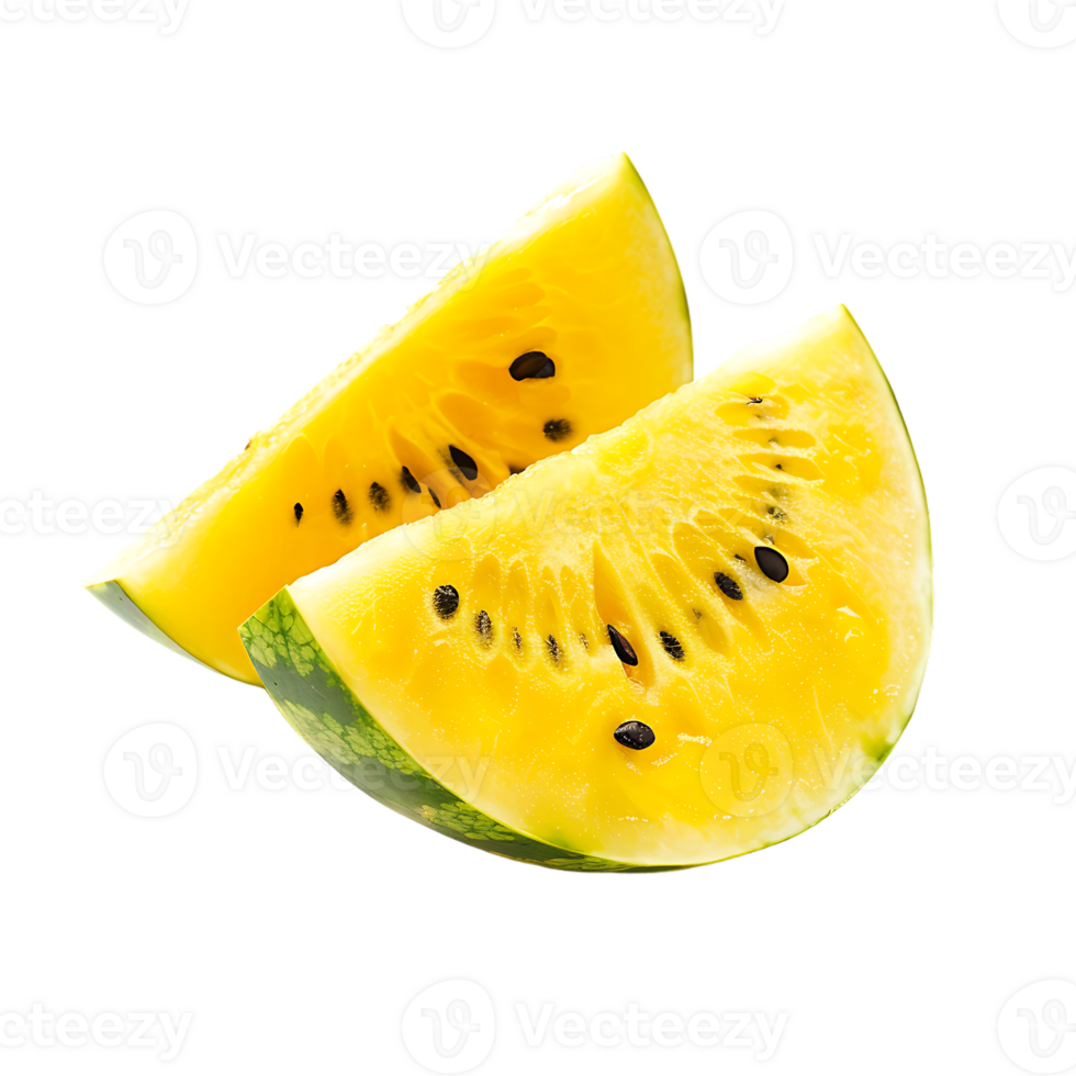 Yellow watermelon isolated against transparent background png
