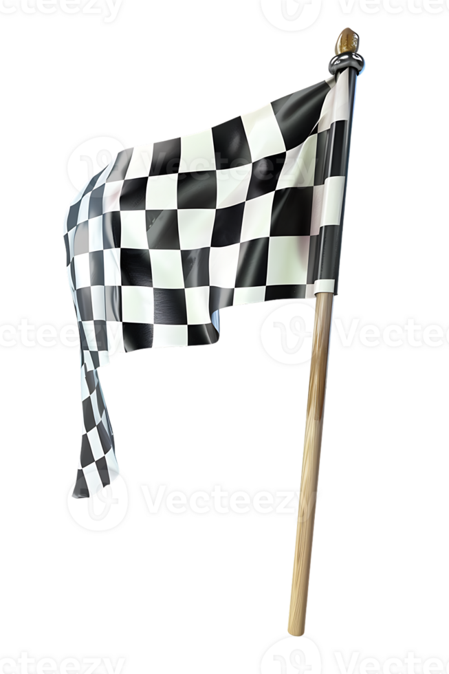 A racing flag isolated against a transparent background png