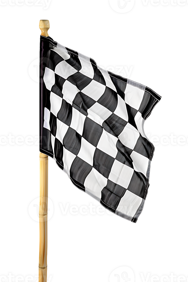 A racing flag isolated against a transparent background png