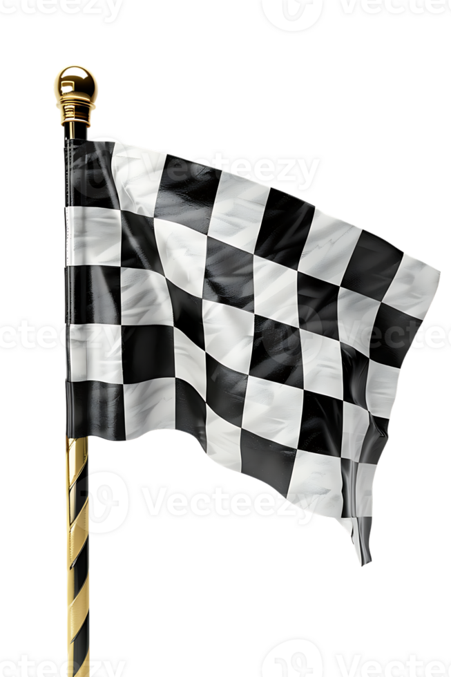 A racing flag isolated against a transparent background png