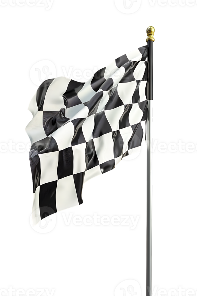 A racing flag isolated against a transparent background png