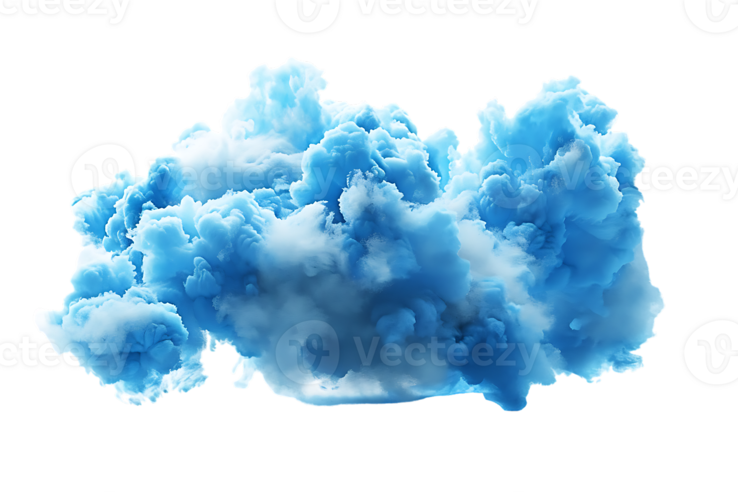 3D blue cloud isolated against a transparent background png