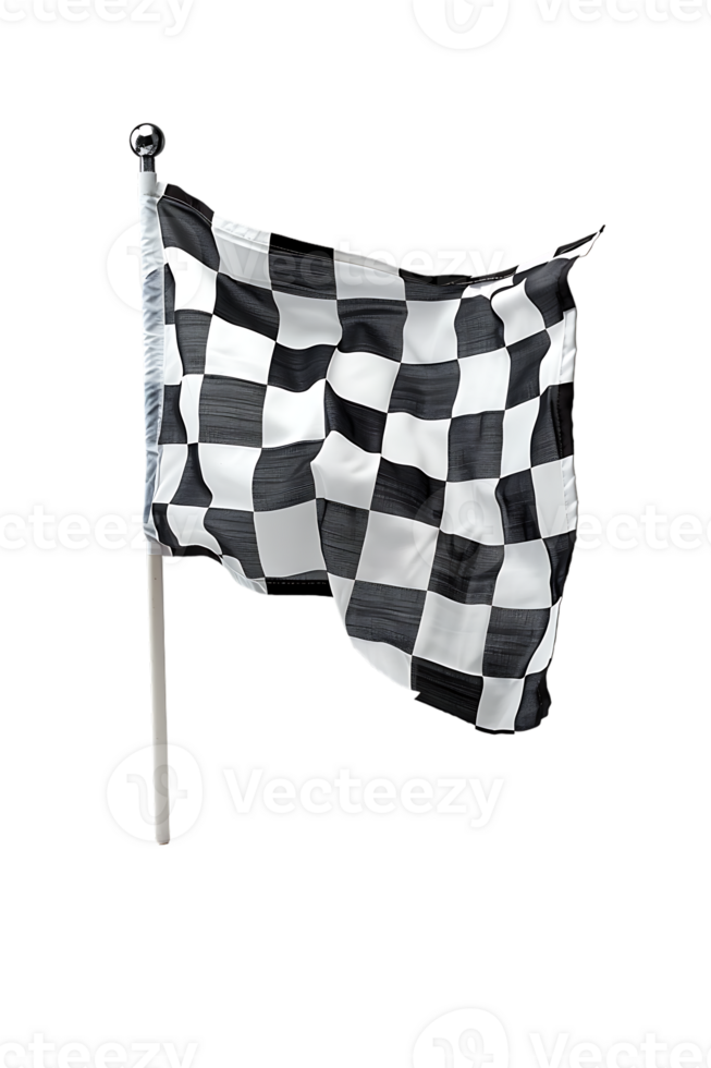 A racing flag isolated against a transparent background png