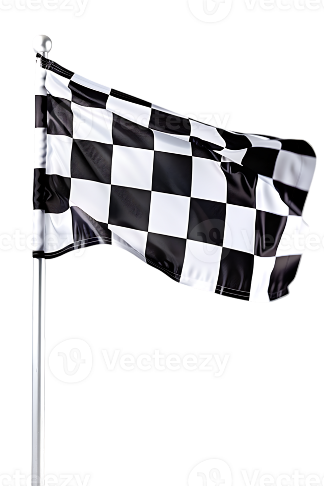A racing flag isolated against a transparent background png