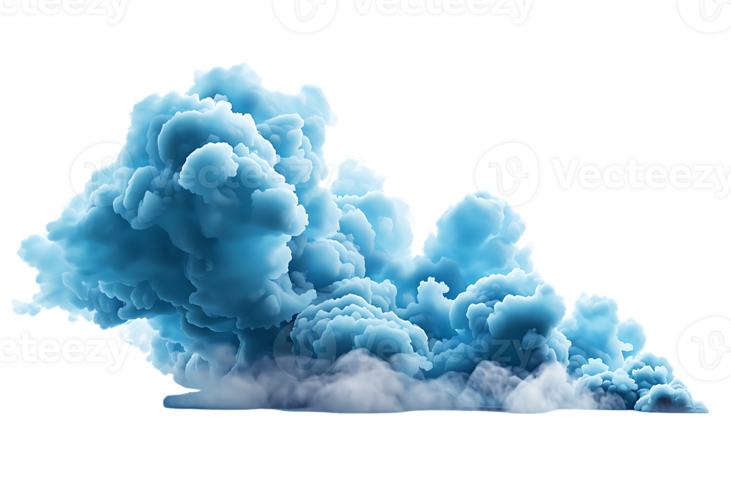 3D blue cloud isolated against a transparent background png