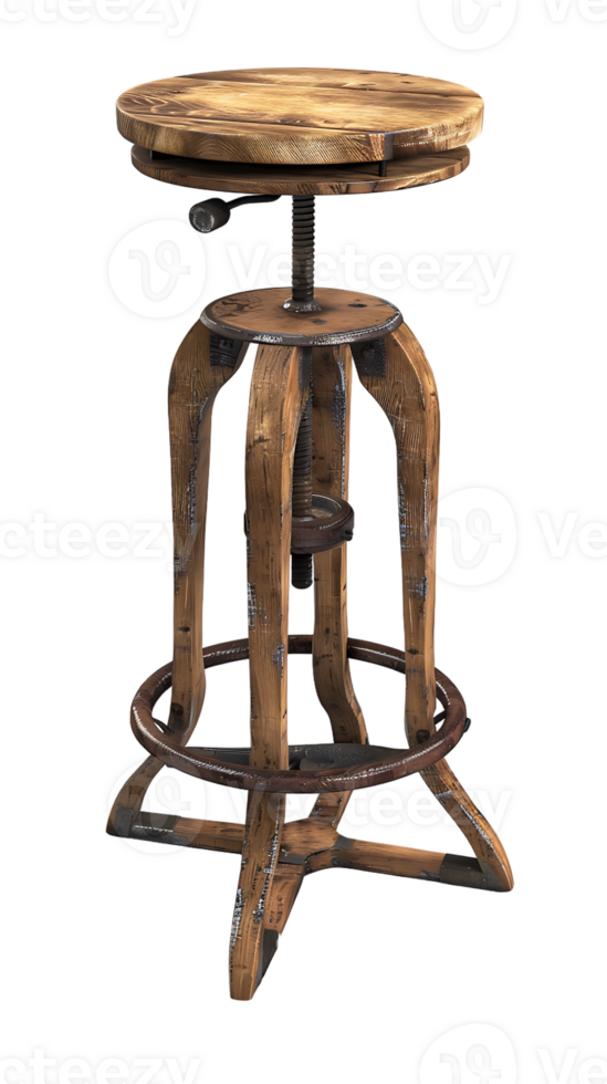 Adjustable bar stool isolated against a transparent background png