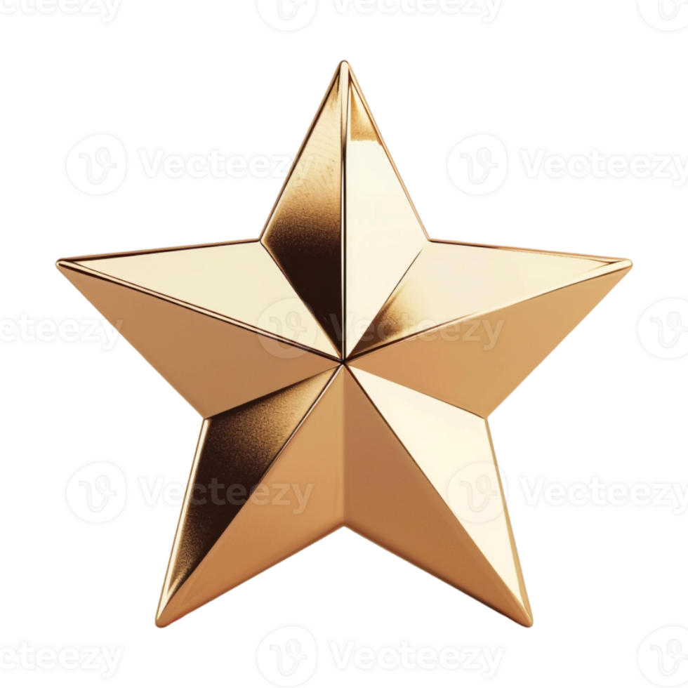 Golden Star on Transparent Background png