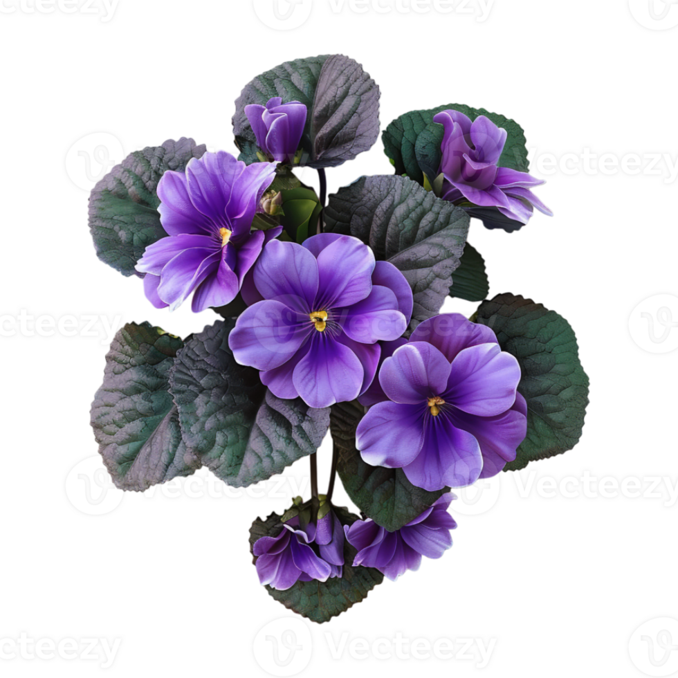 African Violet Plant on Transparent Background png