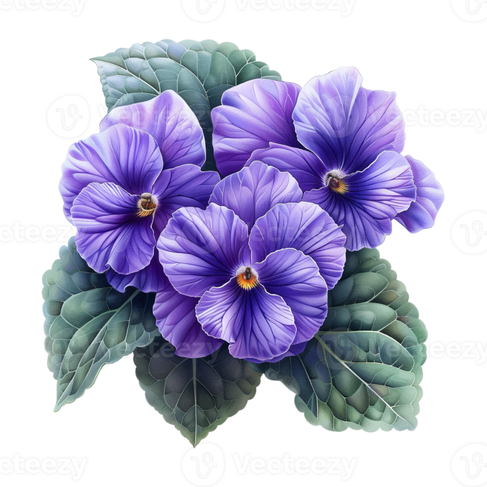 African Violet Plant on Transparent Background png