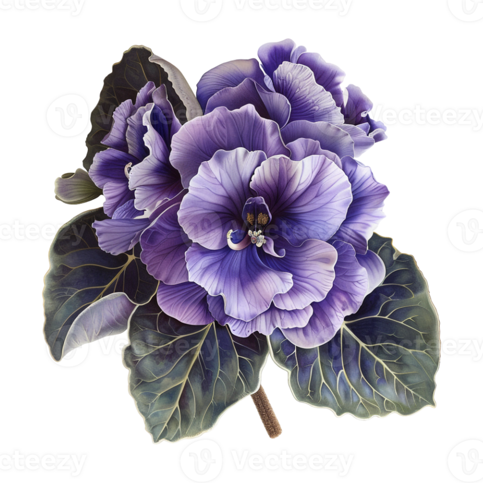 African Violet Plant on Transparent Background png