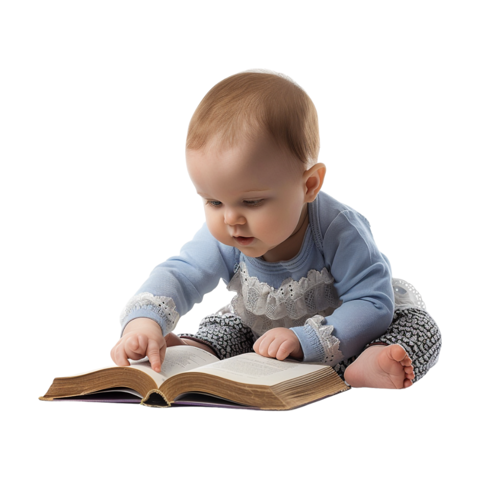 Baby lesen Buch auf transparent Hintergrund png