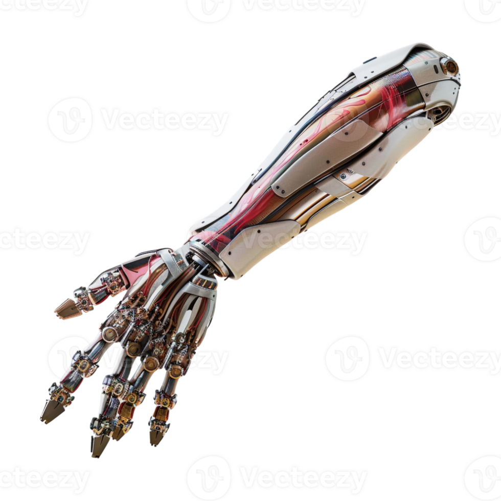 Humanoid Robot Arm on Transparent Background png