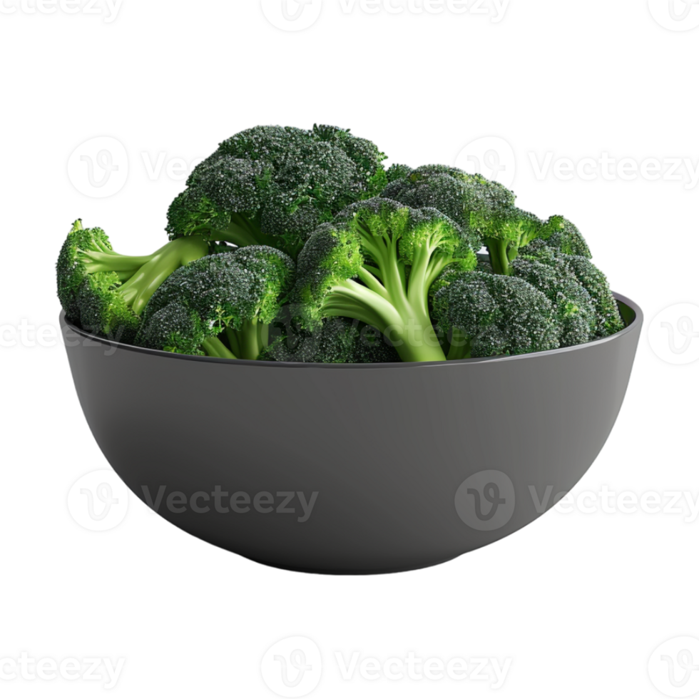 Broccoli in a Bowl on Transparent Background png