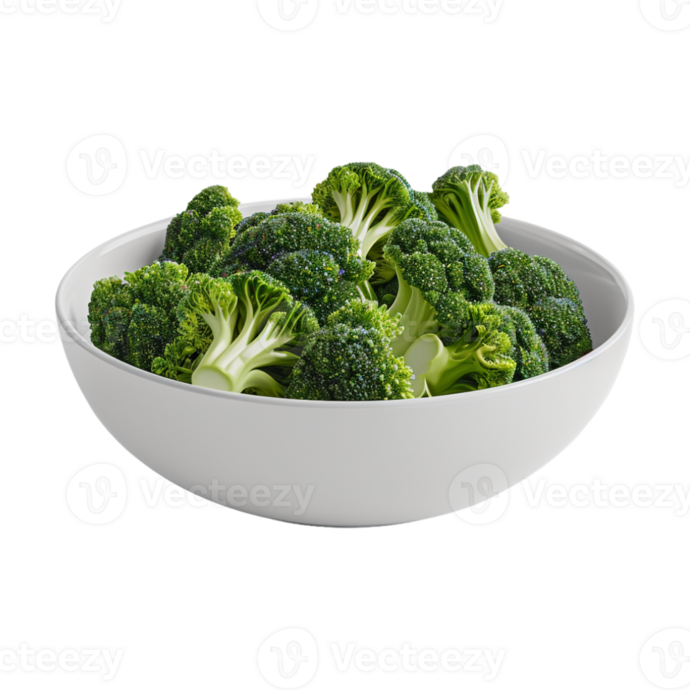 Broccoli in a Bowl on Transparent Background png